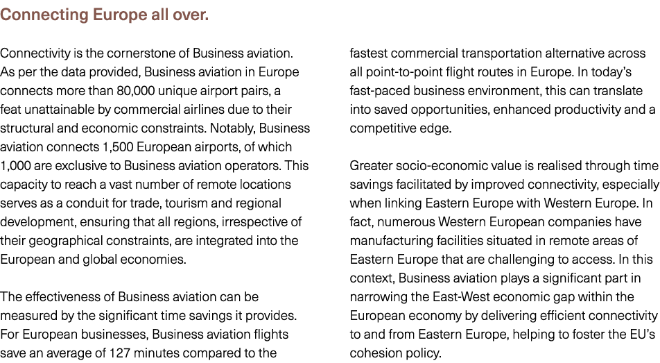 Connecting Europe all over. Connectivity is the cornerstone of Business aviation. As per the data provided, Business ...