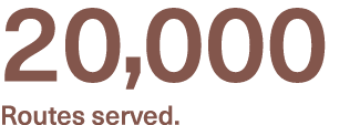 20,000 Routes served.